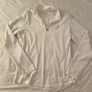 women’s white “sunglow zip mock”